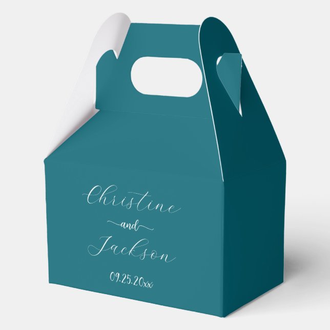 Ballotins Élégant Script Blue Mariage Turquoise (Recto)