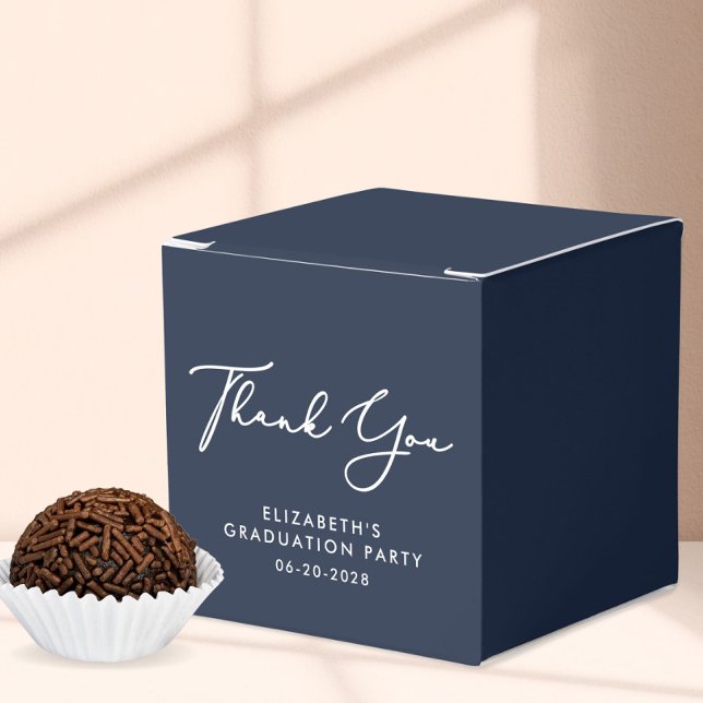 Ballotins Élégant Script BueGraduation Party Merci (Créateur téléchargé)
