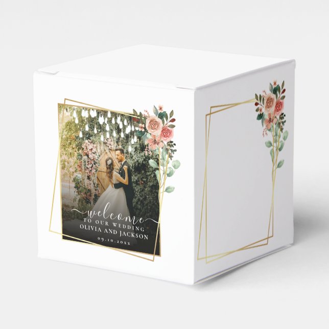 Ballotins Élégant script noir et blanc Mariage Bienvenue (Verso)