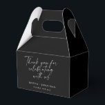 Ballotins Élégant Script Tendance Personnalisé Merci Noir<br><div class="desc">Élégant Script Tendance Personnalisé Boîte de Remerciement Noire</div>