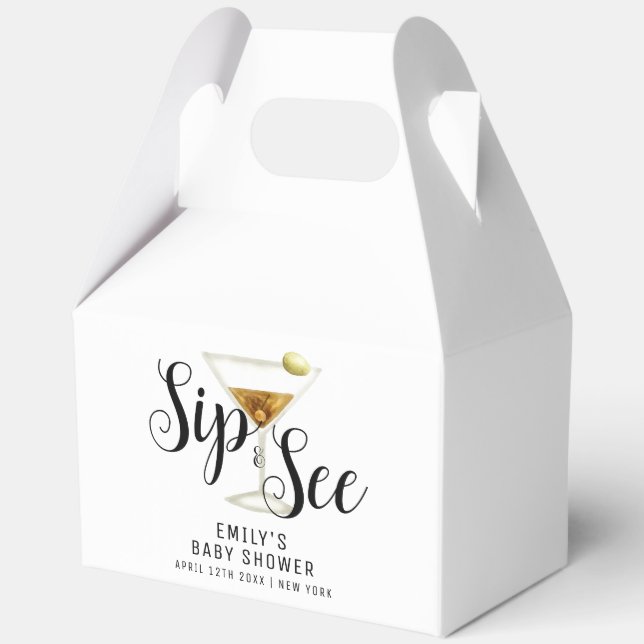 Ballotins Elégant Sip & See Martini Cocktail Baby shower (Verso)