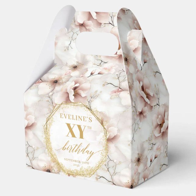 Ballotins Elégant Sparkling pastel rose or rustique annivers (Elegant Sparkling pastel pink gold rustic birthday Favor Boxes)