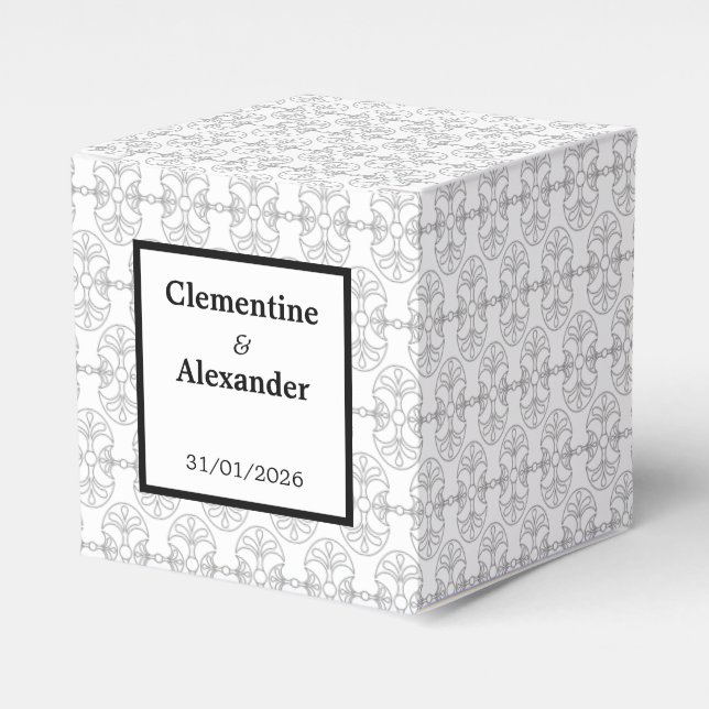 Ballotins Élégant style Art déco noir et blanc (Verso)