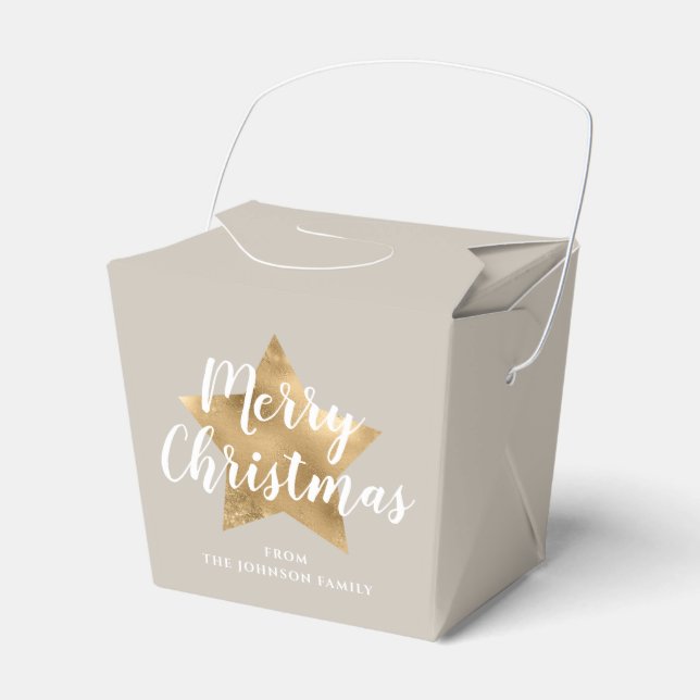 Ballotins Elégant Taupe Gold Star Joyeux Noël (Verso)