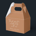 Ballotins Élégant Terracotta Script Tendance Personnalisé Me<br><div class="desc">Élégant Terracotta Script Tendance Personnalisé Merci Boîte Faveur</div>