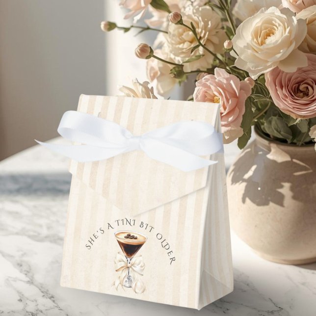 Ballotins Elegant Tini Bit Older Espresso Martini Birthday (She's a tini bit older espresso martini birthday party Favor Box)