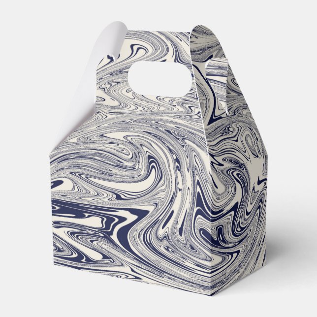 Ballotins Élégant Tourbillon de Marbre Bleu et Blanc (Verso)