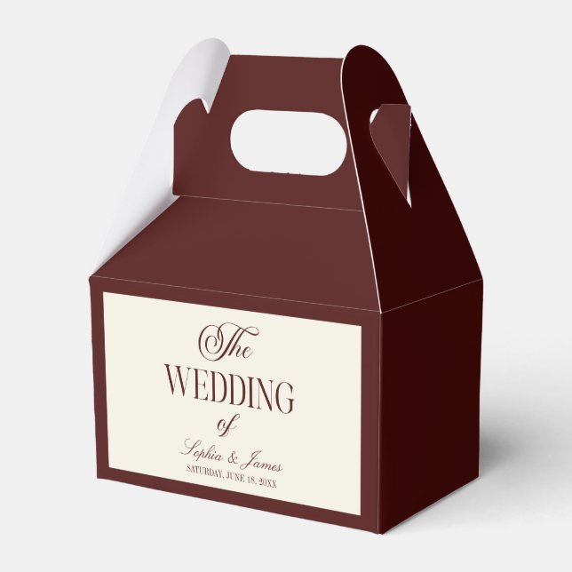 Ballotins Elegant Vintage Ivory Dark Burgundy Wedding (Verso)