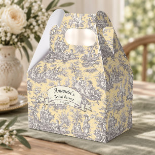 Ballotins Élégant Vintage Jaune Toile de Jouy Monogramme