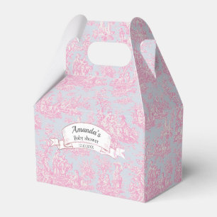 Ballotins Élégant Vintage Rose Bleu Toile de Jouy Monogramme