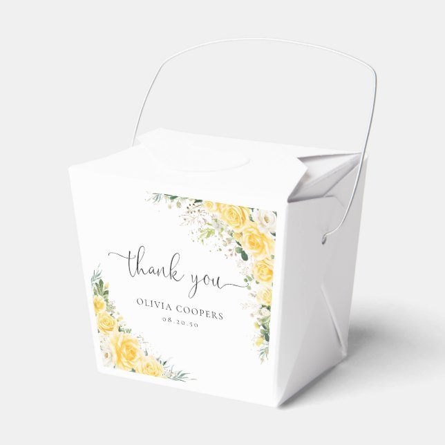Ballotins Elegant Yellow Baby Shower Favor Box (Verso)