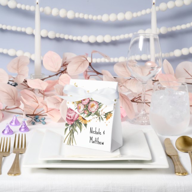 Ballotins Elégante aquarelle Peony Bouquet Mariage (Mariage)