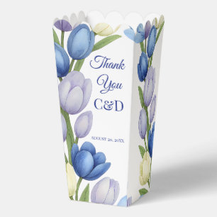 Ballotins Elégante aquarelle Tulipe Mariage de couronne bleu