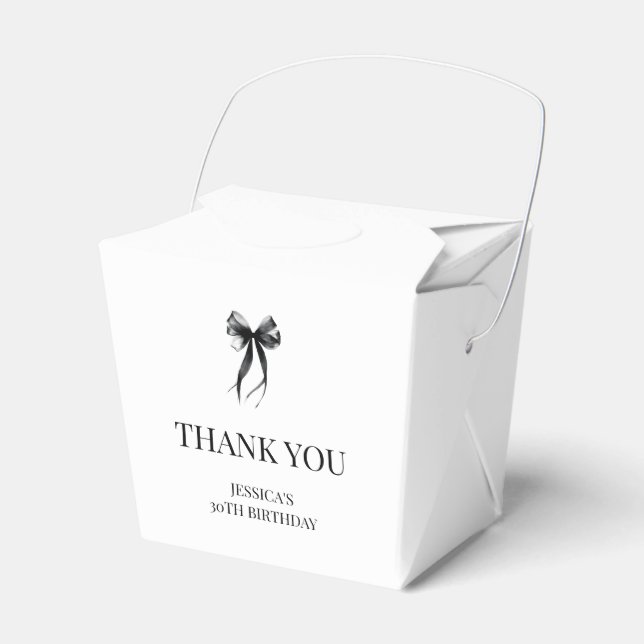 Ballotins Élégante Black Bow Chic Trente fête d'anniversaire (Verso)