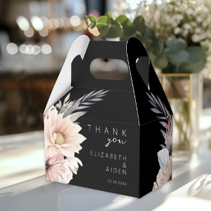 Ballotins Élégante boîte de Mariage Boho Black & Pastel