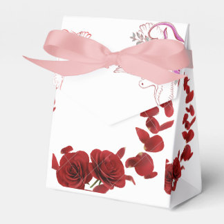 Ballotins Élégante boîte de mariage rouge rose