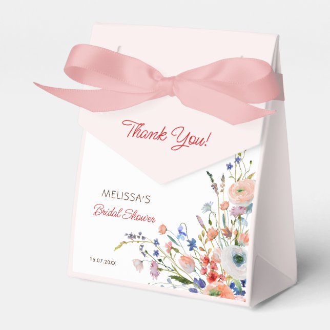 Ballotins Élégante douche de mariée florale (Verso)