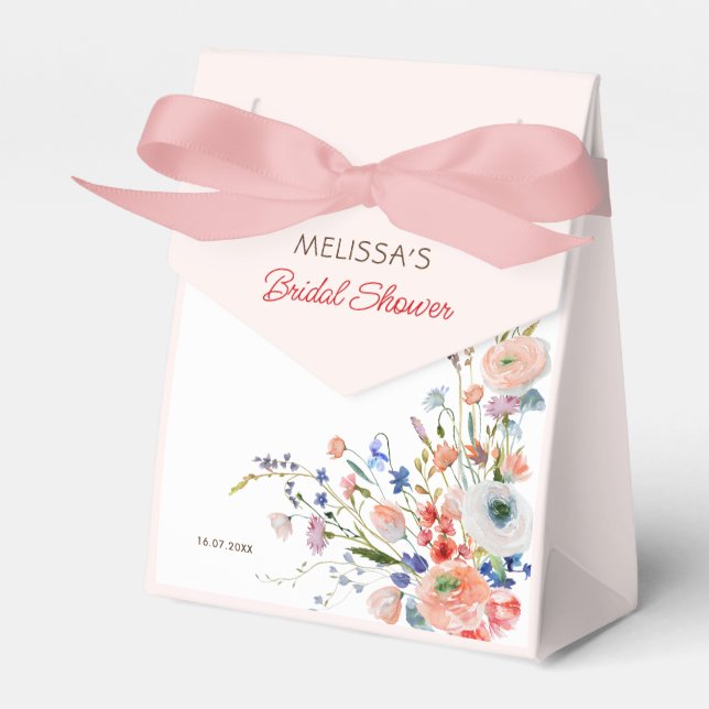 Ballotins Élégante douche de mariée florale (Verso)