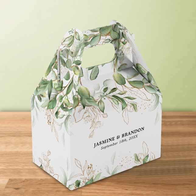Ballotins Elégante Eucalyptus Verdure Mariage Favor Box (Créateur téléchargé)
