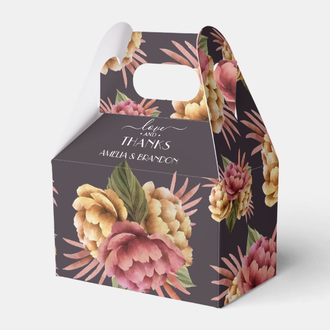 Ballotins Elégante fleur de pivoine sur Brown violet (Verso)