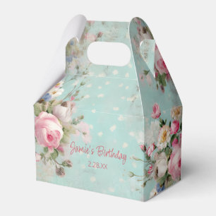 Ballotins Élégante florale Vintage rose et blanche sur la me