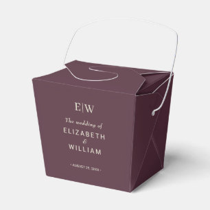 Ballotins Elégante laque simple cerise, Mariage Monogramme