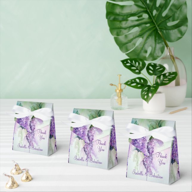 Ballotins Elégante Lilac Fleurs Mariage Favor Boxes (Multiple)