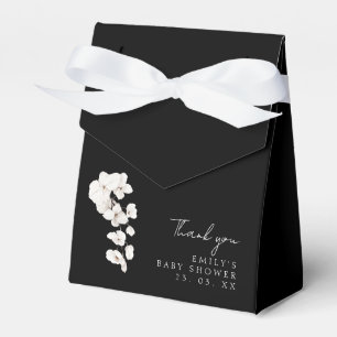 Ballotins Elégante Orchidées blanches noires Baby shower flo