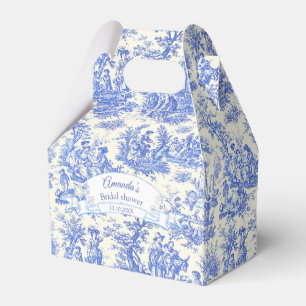 Ballotins Élégante toile de Jouy bleue Baby shower pour mari