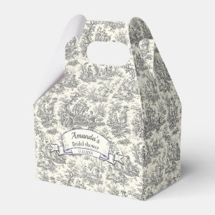 Ballotins Élégante toile de Jouy noire florale vintage franç