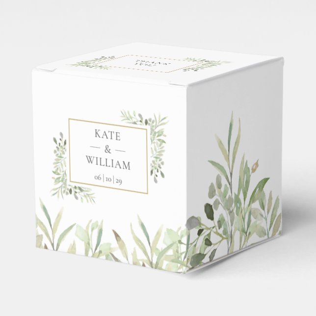 Ballotins Elégante verdure Foliage Mariage Favor Box (Verso)