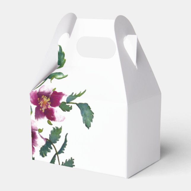 Ballotins Élégantes fleurs sauvages modernes aquarelle rose  (Verso)