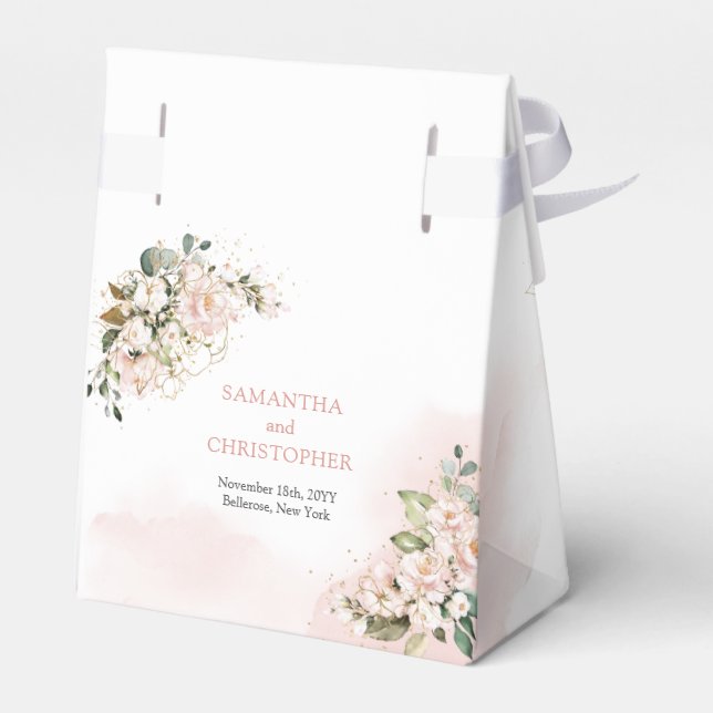 Ballotins Élégantes roses roses bohèmes verdure or (Arrière)