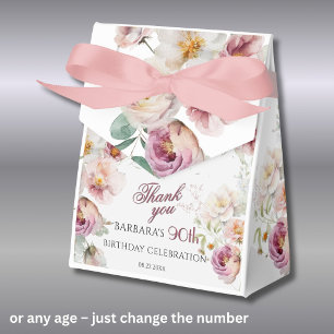 Ballotins Élégants Faveurs de 90e anniversaire florales pein
