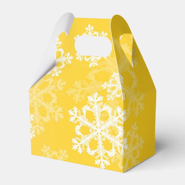Ballotins Élégants flocons de neige jaune motif de Noël mode (Verso)