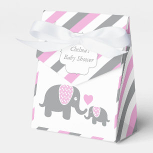 Ballotins Éléphant à rayures roses et grises