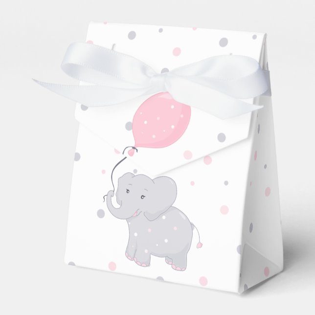 Ballotins Eléphant Baby shower fille mignonne Ballotin (Verso)