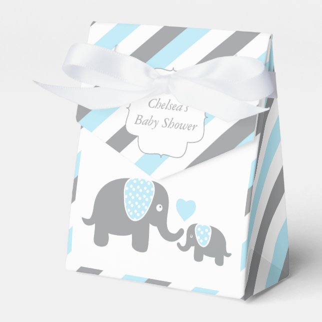 Ballotins Éléphant bébé bleu et gris rayé (Verso)