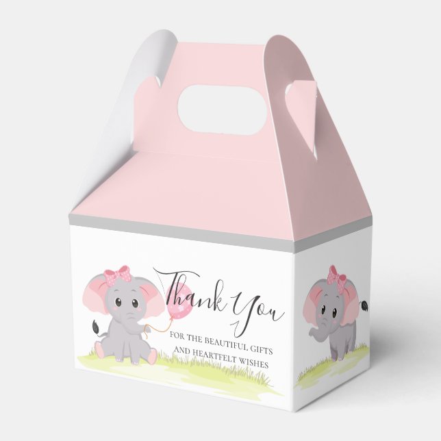 Ballotins Elephant Coeurs rose Fille Ballotin de ballon (Verso)