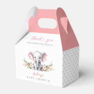 Ballotins Eléphant Floral Rose Cute Bébé Fille Douche