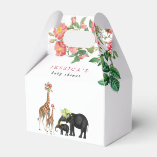 Ballotins Eléphant mignon & Giraffe Fille Baby shower Floral