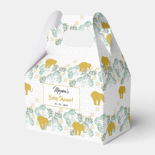 Ballotins Elephant Safari Floral Jungle Baby shower neutre (Verso)
