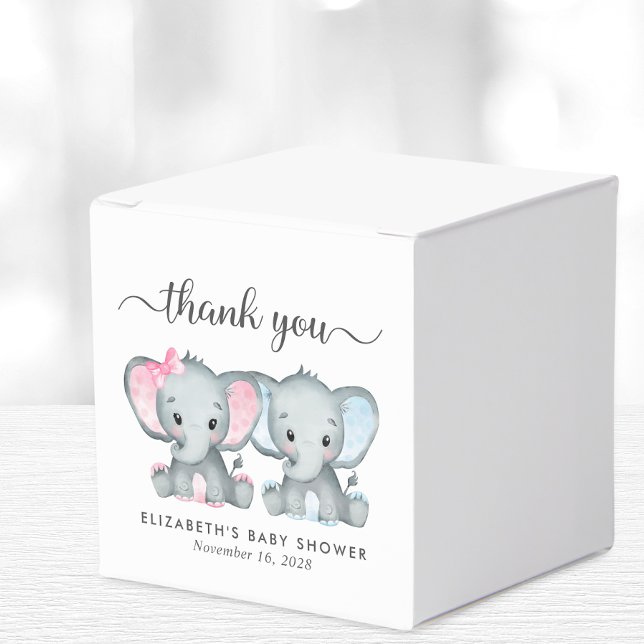 Ballotins Elephants Fille Garçon Twins Baby shower Merci (Créateur téléchargé)