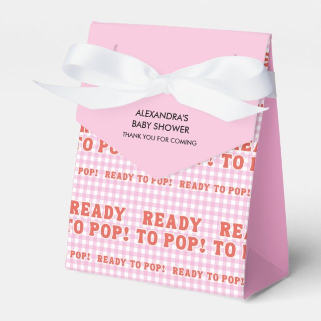 Ballotins Elle est prête à éclater Rétro Gingham Rose Merci (Verso)