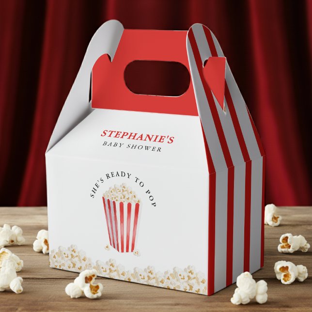 Ballotins Elle est prête à éclore Baby Shower Popcorn (She's Ready To Pop Baby Shower Popcorn Favor Boxes
)