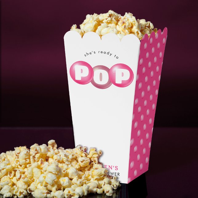 Ballotins Elle est prête à taper Bubblegum Baby shower fille (She's Ready To Pop Bubblegum Pink Girl Baby Shower Favor Boxes
)