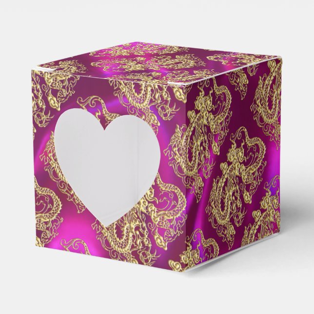 Ballotins Embossé Dragon Or Magenta Satin Impression (Verso)