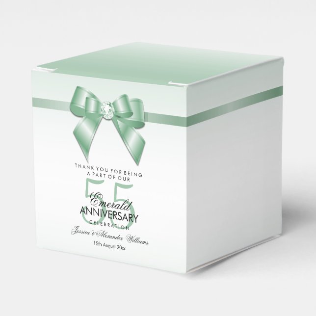 Ballotins Emerald Gem Bow & Ribbon 55e anniversaire de Maria (Verso)