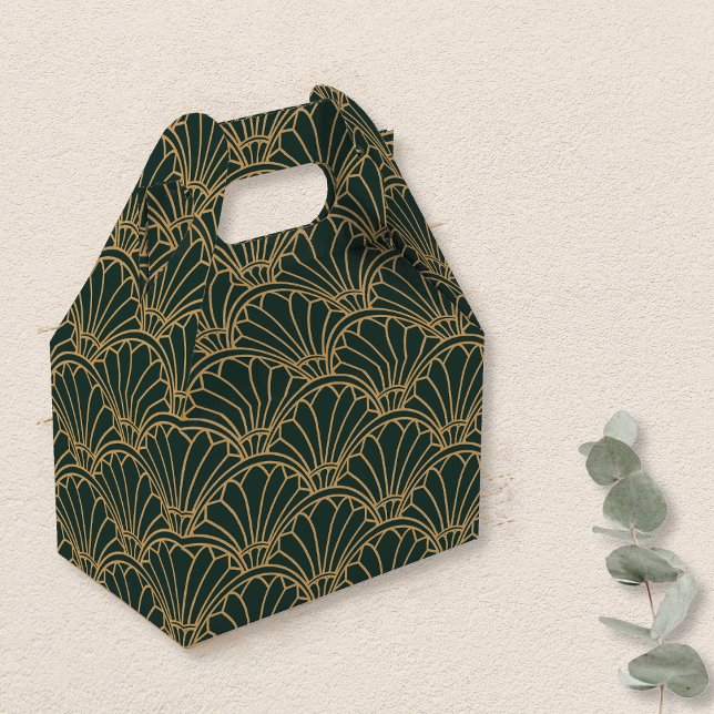 Ballotins Emerald Green et Gold Art Déco Fleurs Motif (Créateur téléchargé)