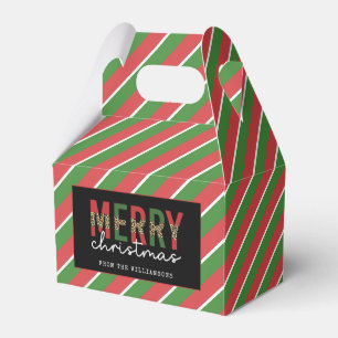 Ballotins Empreinte de léopard de Noël moderne Red Green Str
